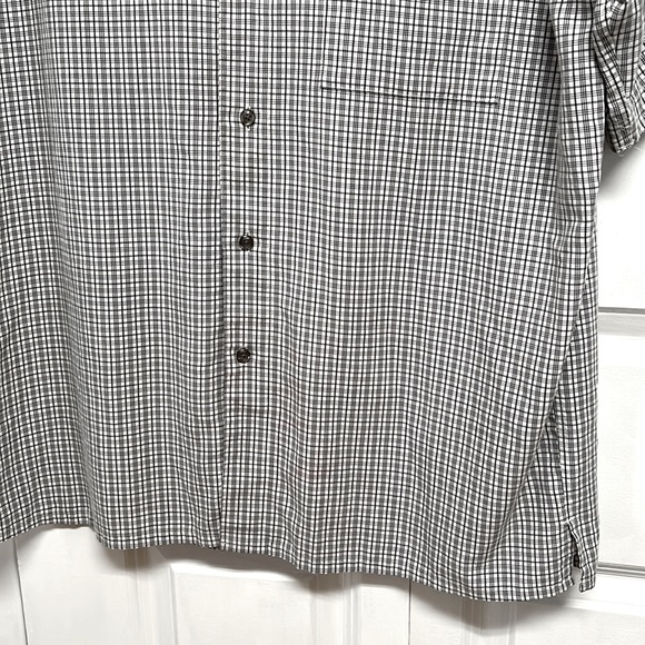 Alfani Black White Plaid Pocket Short Sleeve Shirt Size L - Picture 3 of 7